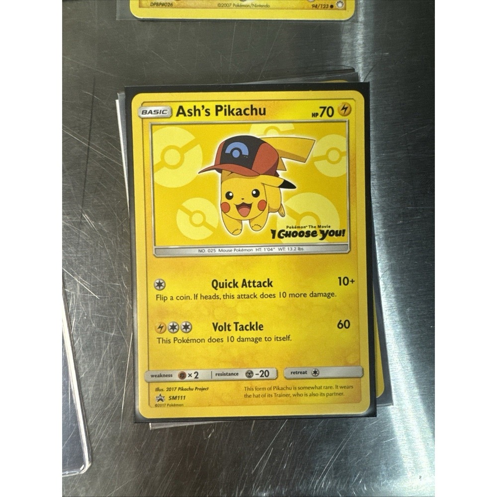 Pokemon - Ash's Pikachu SM111 Sun & Moon Black Star Promo 2017